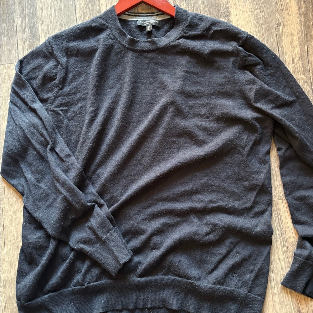 Men's Banana Republic Black Merino Wool Sweater